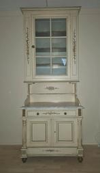 Vintage buffetkast met bloemmotieven, marmeren blad, Ophalen, 200 cm of meer, 50 tot 100 cm, Met deur(en)