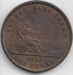 1  penny    1852  Quebec  ( Canada ) km.?  gladde achterkant, Postzegels en Munten, Munten | Amerika, Ophalen of Verzenden, Losse munt
