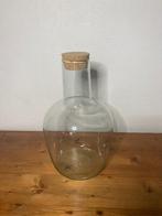 Grote decoratieve glazen fles met kurk – 32 cm hoog, Huis en Inrichting, Woonaccessoires | Vazen, Ophalen, Overige kleuren, Minder dan 50 cm