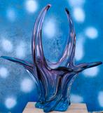 Vaas. MURANO.  Lila/blauw.  18/24 cm., Huis en Inrichting, Woonaccessoires | Vazen, Ophalen, Blauw, Minder dan 50 cm, Glas
