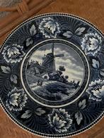 Vintage Societe Ceramique Maestricht delft blauw bord molen, Antiek en Kunst, Ophalen of Verzenden