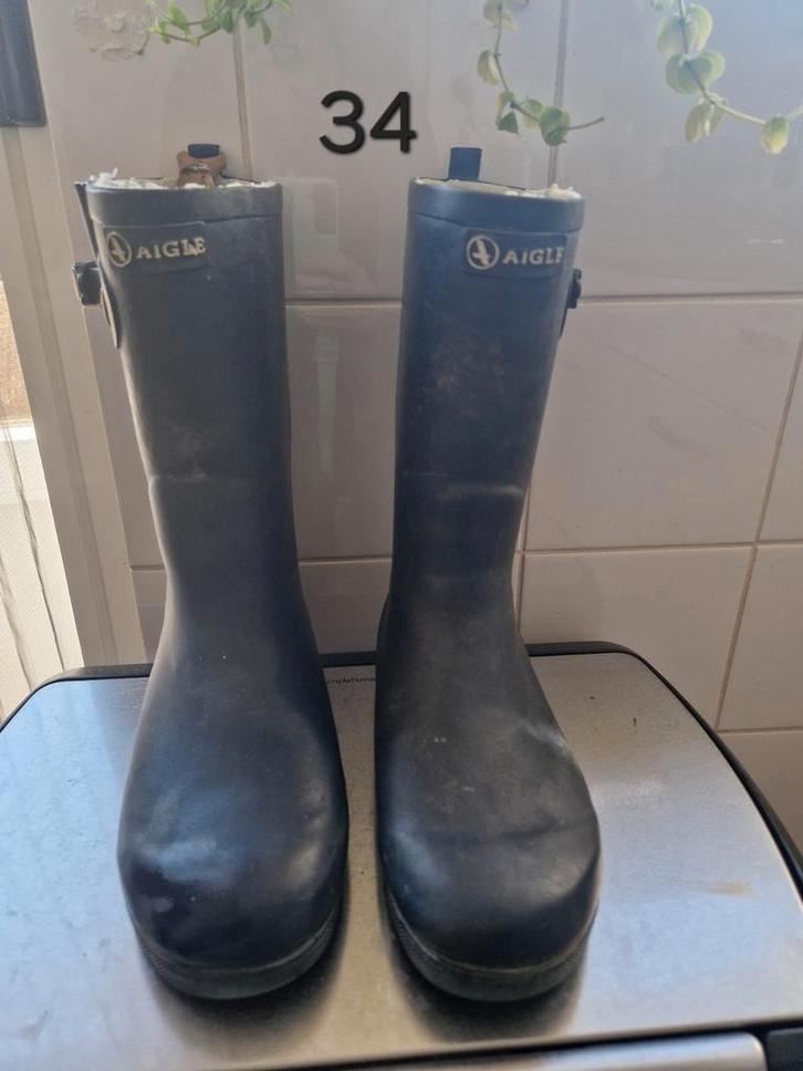 Aigle Regenlaarzen rubberlaarzen maat 34, Kinderen en Baby's, Kinderkleding | Schoenen en Sokken, Zo goed als nieuw, Schoenen