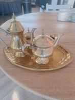 Antiek theeservies messing, Ophalen of Verzenden