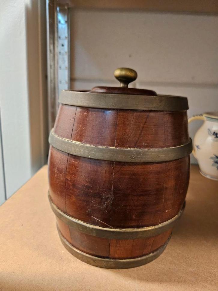 Antiek Tabakspotje in de vorm van een Tonnetje, Antiek en Kunst, Curiosa en Brocante, Ophalen of Verzenden