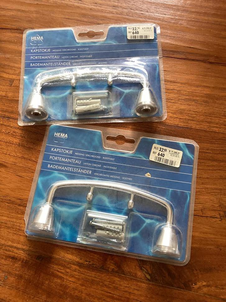 Kapstokje handdoek rekje 2 stuks nieuw, Doe-het-zelf en Verbouw, Hang- en Sluitwerk, Nieuw, Overige typen, Chroom, Ophalen of Verzenden