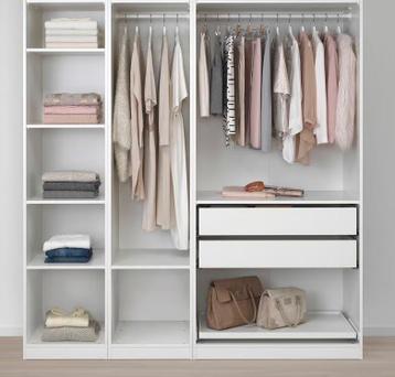 Grote IKEA PAX kast wit/lichtbeige (200x60x236cm) - afbeelding 3