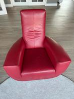 Label longa Gerard van der Berg rood leer nieuw, Huis en Inrichting, Fauteuils, Ophalen, Stoer en lekker lazy, Zo goed als nieuw
