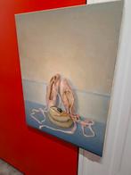 Echt schilderrij balletschoentjes met beeltje kunstschilder, Antiek en Kunst, Ophalen