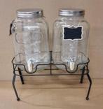 Luxe drankdispenser: 2 x 5L sapkan met houten lekplank, Destaca.info@gmail.com, Ophalen of Verzenden, Destaca, Oude Rijksweg 121b