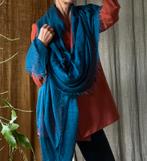 Faliero sarti deep teal cashmir wol sjaal stole vib nw, Ophalen of Verzenden, Nieuw, Maat 46/48 (XL) of groter, Sjaal