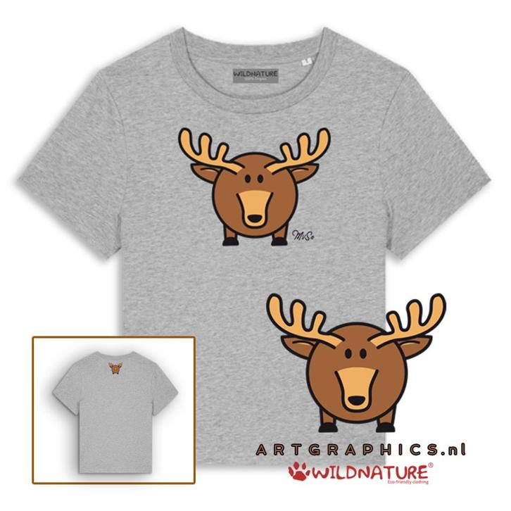 WILDNATURE Dames T-Shirt-ELAND-100% BIOKATOEN S-M-L-XL, Kleding | Dames, T-shirts, Nieuw, Maat 42/44 (L), Overige kleuren, Korte mouw