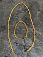 Rope Ketting en Rope armband 18 karaat Doublé.  NIEUW, Ophalen of Verzenden, Zo goed als nieuw, Goud