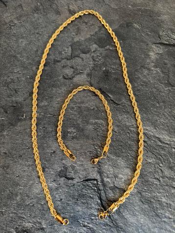 Rooe Ketting en Rope armband 18 karaat Doublé.  NIEUW beschikbaar voor biedingen
