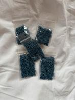 5 Zakjes 2mm Blauwgroene Glaskralen, Ophalen of Verzenden, Nieuw, Kraal
