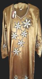 Bruingoude arabische jurk met steentjes - Mt 46, Kleding | Dames, Jurken, Overige kleuren, Arabische jurk, Maat 46/48 (XL) of groter