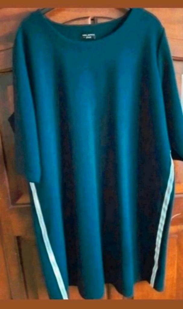 Donkerblauwe geribbelde tricot jurk Via Appia Due 54, Kleding | Dames, Grote Maten, Zo goed als nieuw, Jurk, Blauw, Verzenden