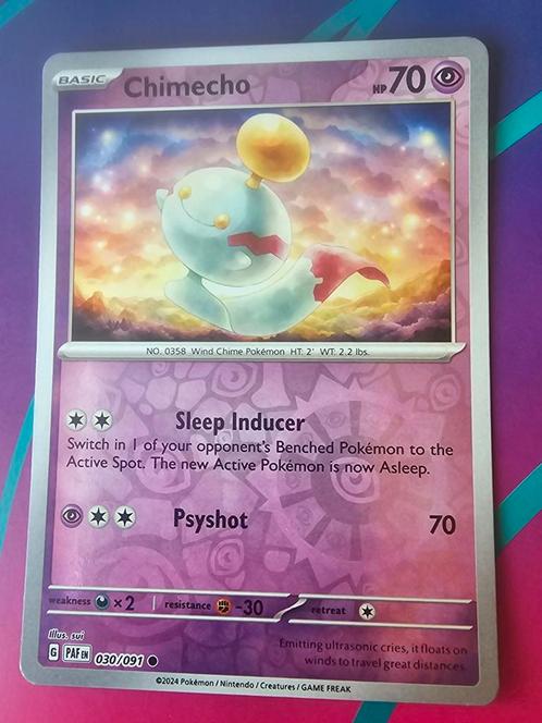 Pokémon kaart - Paldean Fates - Chimecho 30/91 reverse, Hobby en Vrije tijd, Verzamelkaartspellen | Pokémon, Nieuw, Losse kaart