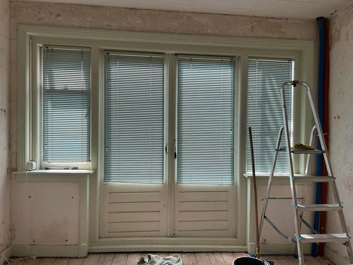Retro Luxaflex met Groen/Blauw Patroon, Huis en Inrichting, Stoffering | Gordijnen en Lamellen, Zo goed als nieuw, 100 tot 150 cm
