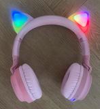 Leuke draadloze verstelbare koptelefoon met led kattenoren, Ophalen of Verzenden, Nieuw, Over oor (circumaural)