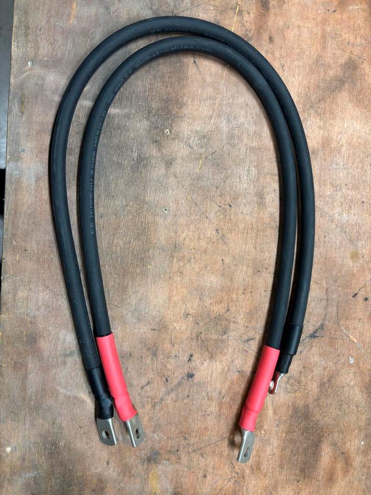 35mm2 Kabelset - Plus & Min - 80cm - M8 Ogen - Nieuw, Audio, Tv en Foto, Audiokabels en Televisiekabels, Nieuw, Overige kabels