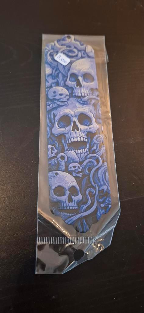 3D Geprinte Boekenlegger - Schedels Paarsblauw, Boeken, Overige Boeken, Nieuw, Verzenden