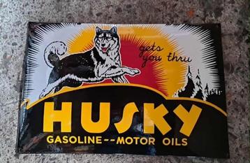 Husky gasoline motor oils emaillen reclame bord USA borden beschikbaar voor biedingen