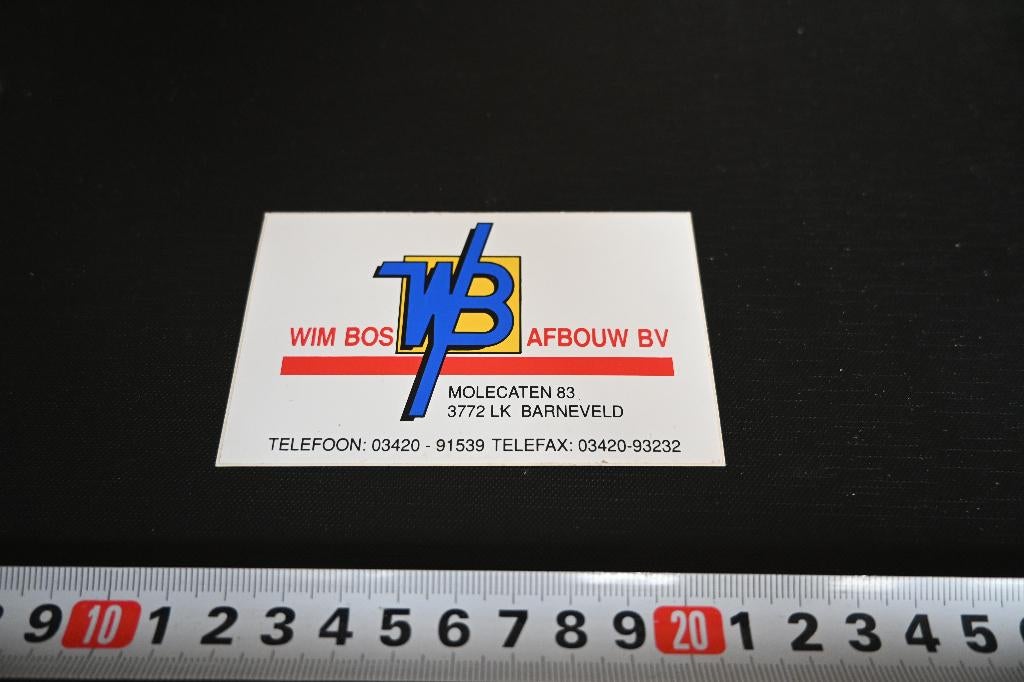 stickers Barneveld WIM BOS Afbouw bv  Molecaten 83, Ophalen, Zo goed als nieuw