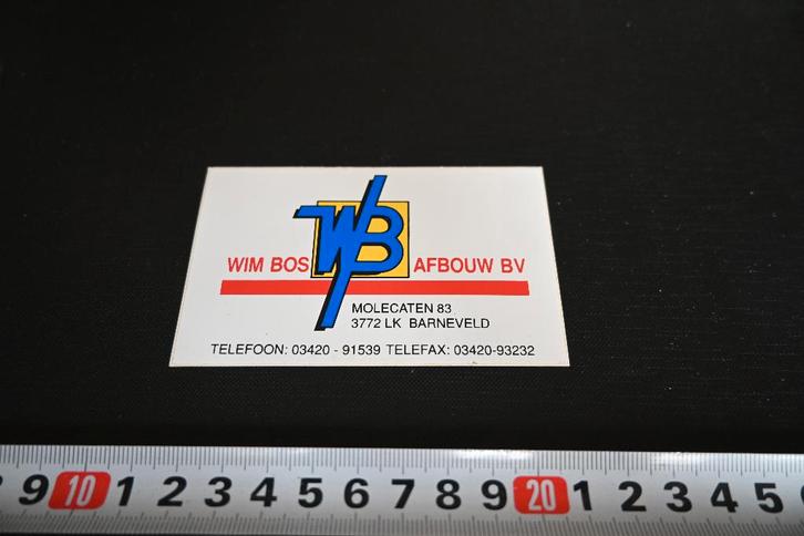 stickers Barneveld WIM BOS Afbouw bv  Molecaten 83, Verzamelen, Stickers, Zo goed als nieuw, Ophalen