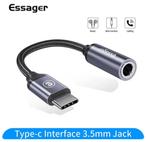 Essager USB Type C naar Jack Oortelefoon Adapter, Telecommunicatie, Mobiele telefoons | Samsung, Nieuw, Ophalen of Verzenden