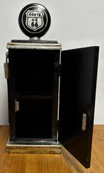 Route 66 zwarte kleine benzinepomp kast van hout decoratie, Info@deconoord.nl, Deco Noord, Nieuw, Ophalen of Verzenden