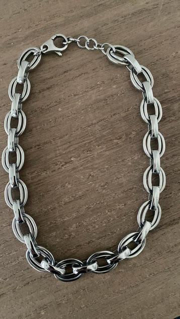 NIEUW!Mooie Zilveren Ketting massieve schakel en verstelbaar beschikbaar voor biedingen