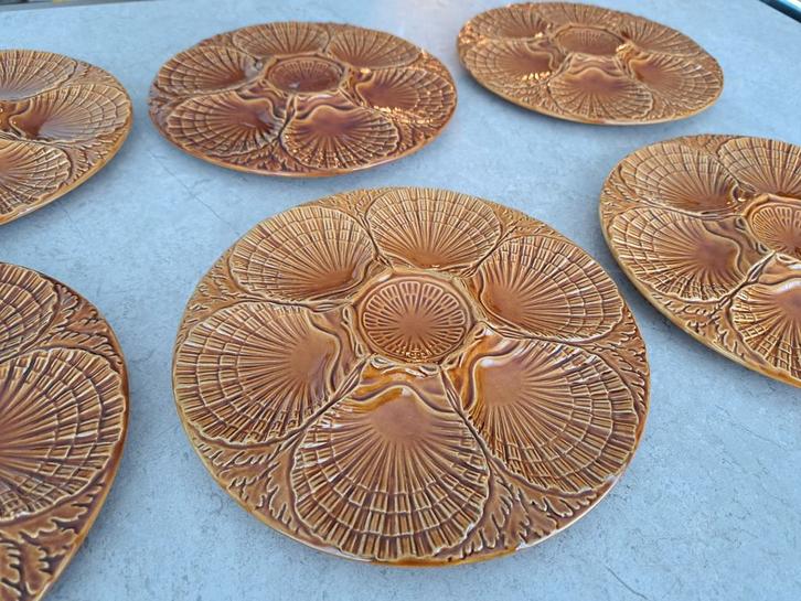 Vintage Secla Portugal oesterbord/ 6 stuks beschikbaar, Antiek en Kunst, Antiek | Keramiek en Aardewerk, Ophalen of Verzenden