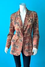 Vintage originele jaren 80 blazer bruin/motief maat 40, Kleding | Dames, Jasjes, Kostuums en Pakken, Maat 38/40 (M), Bruin, Verzenden