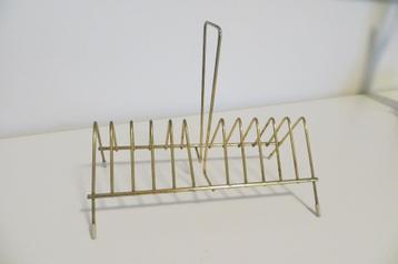 Retro / vintage goudkleurige draden houder voor kleine bordj beschikbaar voor biedingen
