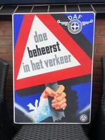Oud Emaille DAF Eindhoven bord. Doe beheerst in het verkeer., Ophalen of Verzenden, Gebruikt, Reclamebord