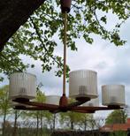 Vintage retro kroonluchter/hanglamp/lamp teakhout 1960s, Verzamelen, Retro, Ophalen, Huis en Inrichting