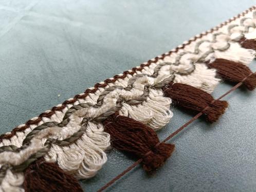 Vintage fournituren sierband geweven bruin en wit 6 cm (KV7), Hobby en Vrije tijd, Naaien en Fournituren, Nieuw, Lint, Band of Elastiek