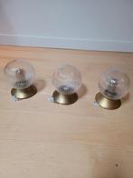 Plafond lampen 3 stuks goud en glazen bol, Ophalen, Minder dan 50 cm