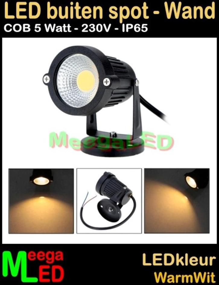 LED tuin lamp spot wandlamp tuinspot ledspot 5W 230V Warmwit, Huis en Inrichting, Lampen | Spots, Nieuw, Plafondspot of Wandspot