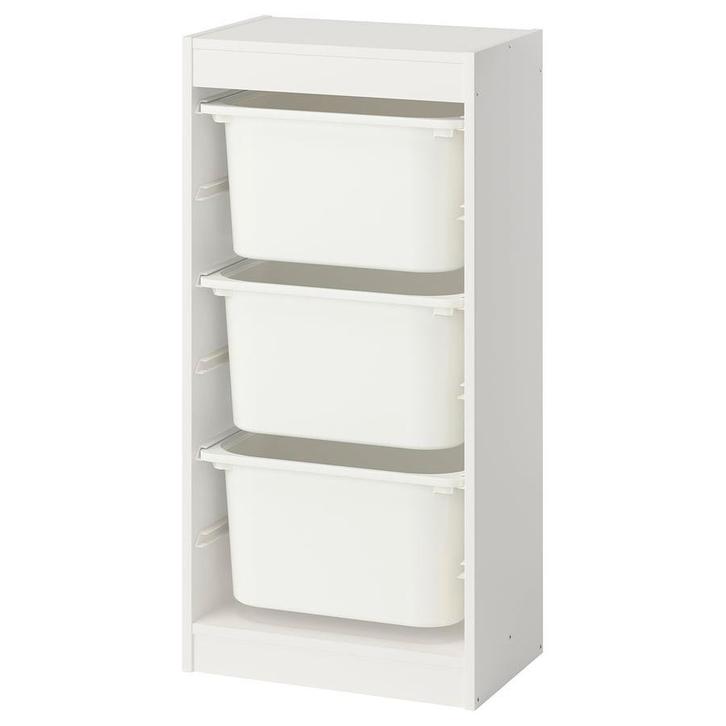 IKEA Trofast ladenkast wit met witte bakken, Huis en Inrichting, Kasten | Ladekasten, Zo goed als nieuw, Minder dan 100 cm, Minder dan 50 cm