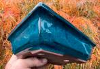 Bonsai schaal blauw geglazuurd aardewerk 22,8x15,6x6,4, Tuin en Terras, Bloempotten, Ophalen of Verzenden, Zo goed als nieuw, Rechthoekig
