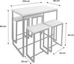 sweeek - Bartafelset loft, 100x60, Huis en Inrichting, Tafels | Eettafels, 50 tot 100 cm, 150 tot 200 cm, Nieuw, Ophalen of Verzenden