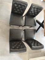 Set van 4 Chesterfield eettafel stoelen (kunstleder), Huis en Inrichting, Ophalen, Overige materialen, Gebruikt, Chesterfield