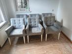 6 Grijze Eetkamerstoelen met Armleuning - Comfortabel, Huis en Inrichting, Stoelen, Ophalen of Verzenden, Gebruikt, Grijs, Vijf, Zes of meer stoelen