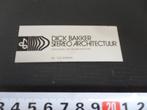 sticker folie rotterdam dick bakker stereo architectuur, Ophalen, Zo goed als nieuw, Bedrijf of Vereniging