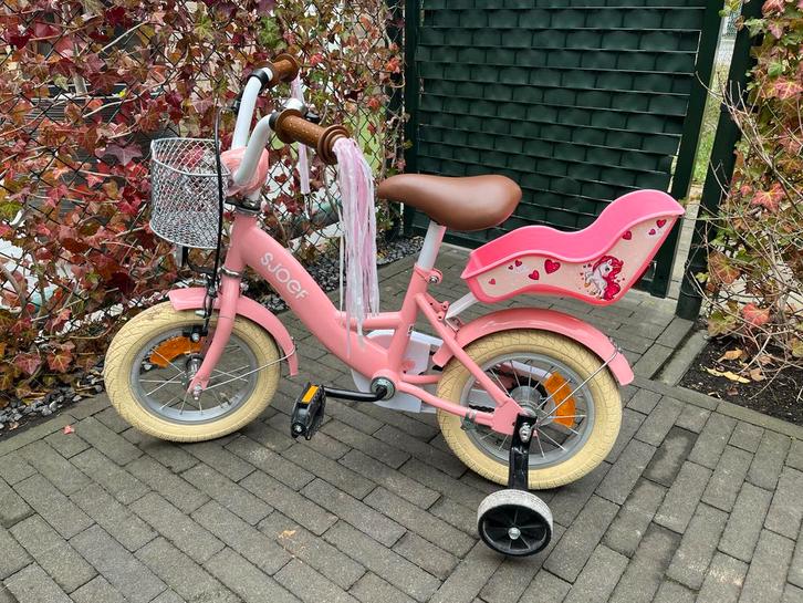 Roze 12 inch (2-4j) meisjesfiets, Fietsen en Brommers, Fietsen | Meisjes, Gebruikt, 14 inch of minder, Ophalen