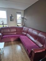 Riante wijnrode Hoekbank + Zachte Kleden |280x225|Rookvrij, Ophalen, 250 tot 300 cm, Gebruikt, Hoekbank
