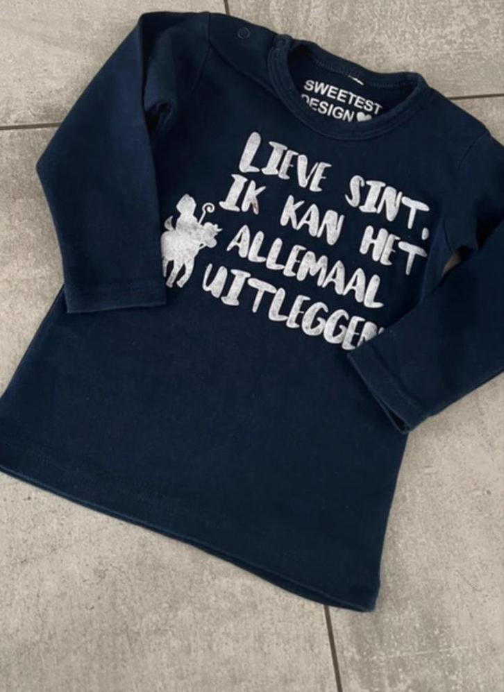 Sinterklaas Shirt - Lieve Sint, ik kan het uitleggen!, Kinderen en Baby's, Babykleding | Maat 62, Zo goed als nieuw, Jongetje of Meisje