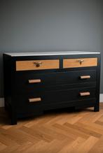 Vintage eiken ladenkast, dressoir met marmeren blad., Ophalen, Zo goed als nieuw, Eikenhout, Minder dan 100 cm