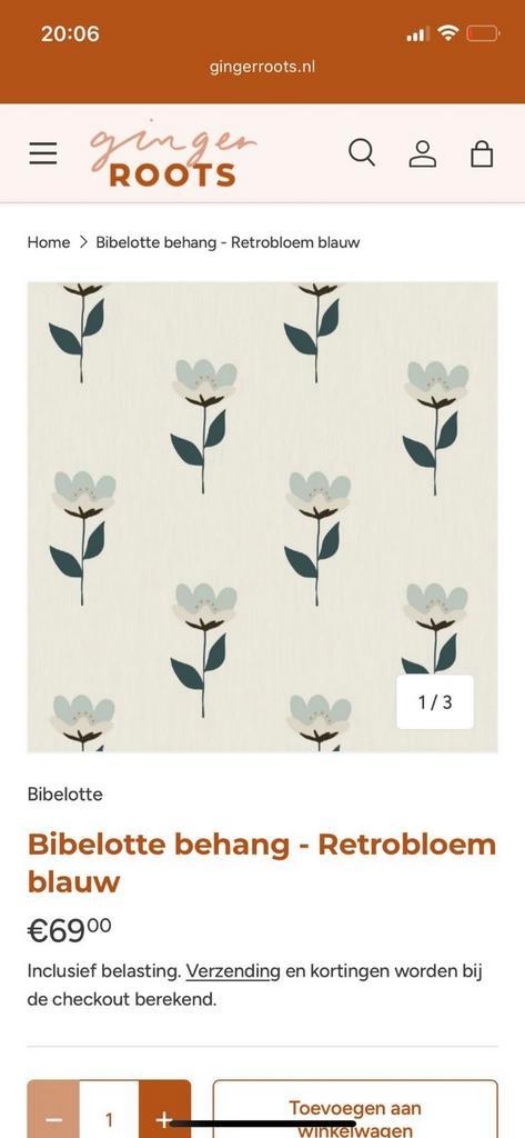 Behang - Retrobloem blauw
Bibelotte 4 rollen, Huis en Inrichting, Stoffering | Behang, Blauw, minder dan 10 m², Ophalen of Verzenden